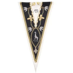 FOULARD ROMBO IN SETA BIANCO Collezione lucky charm