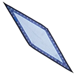 FOULARD ROMBO IN SETA BLU Microfantasia fiore