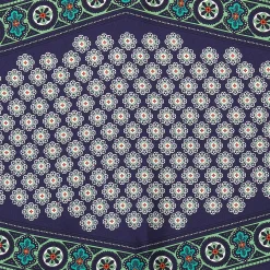 FOULARD ROMBO IN SETA BLU SCURO Microfantasia fiore