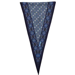 FOULARD ROMBO IN SETA BLU SCURO Microfantasia fiore