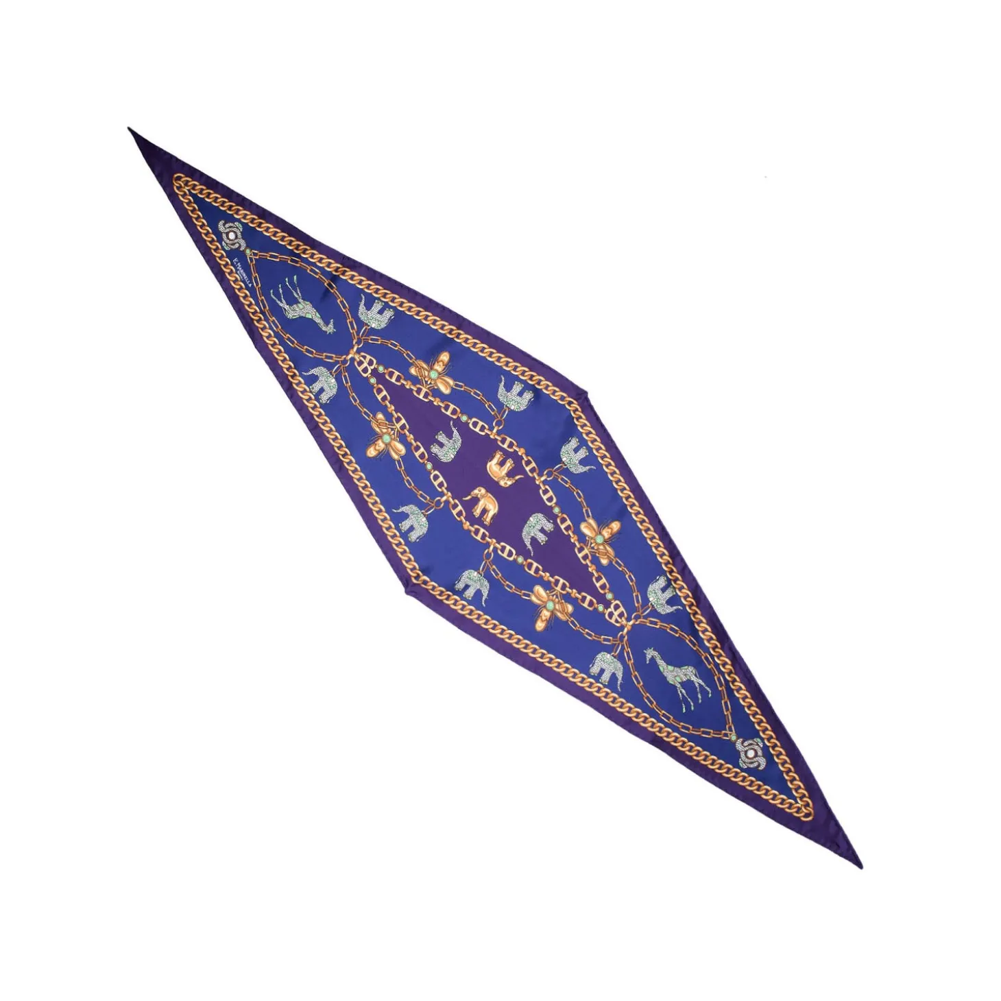 FOULARD ROMBO IN SETA VIOLA Collezione lucky charm