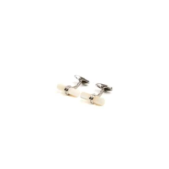 GEMELLI DA POLSO BARRETTA CON MADREPERLA In argento