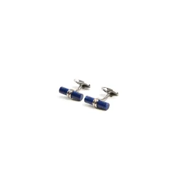 GEMELLI DA POLSO BARRETTA CON LAPIS In argento