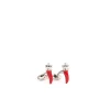 GEMELLI DA POLSO CON CORNETTO ROSSO In argento