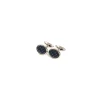 GEMELLI DA POLSO IN ARGENTO BLU SCURO Con microfantasia fiore