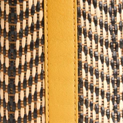 MINI SECCHIELLO GIALLO In rafia e pelle