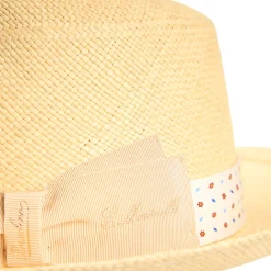 PANAMA MODELLO FEDERICO CON CINTA IN SETA BIANCA, 55 CM E. marinella x borsalino