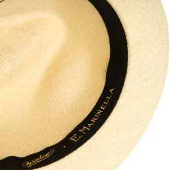 PANAMA MODELLO FEDERICO CON CINTA IN SETA BIANCA, 55 CM E. marinella x borsalino