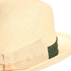 PANAMA MODELLO FEDERICO CON CINTA IN SETA VERDE, 58 CM E. marinella x borsalino