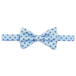 PAPILLON ANNODATO IN SETA AZZURRA Microfantasia fiore