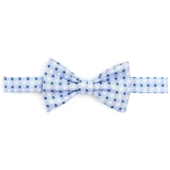 PAPILLON ANNODATO IN SETA AZZURRA Microfantasia fiore