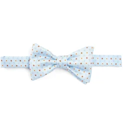 PAPILLON ANNODATO IN SETA AZZURRO Microfantasia fiore