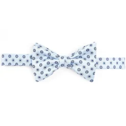 PAPILLON ANNODATO IN SETA AZZURRO Microfantasia geometrica