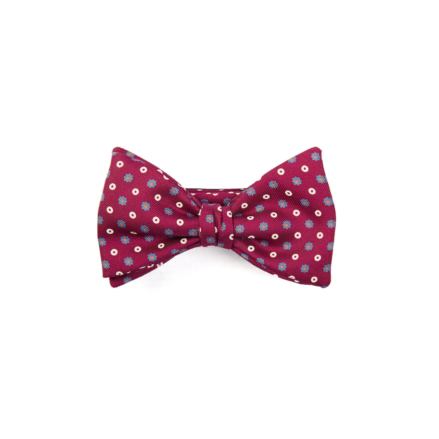 PAPILLON ANNODATO IN SETA BORDEAUX Microfantasia geoemtrica
