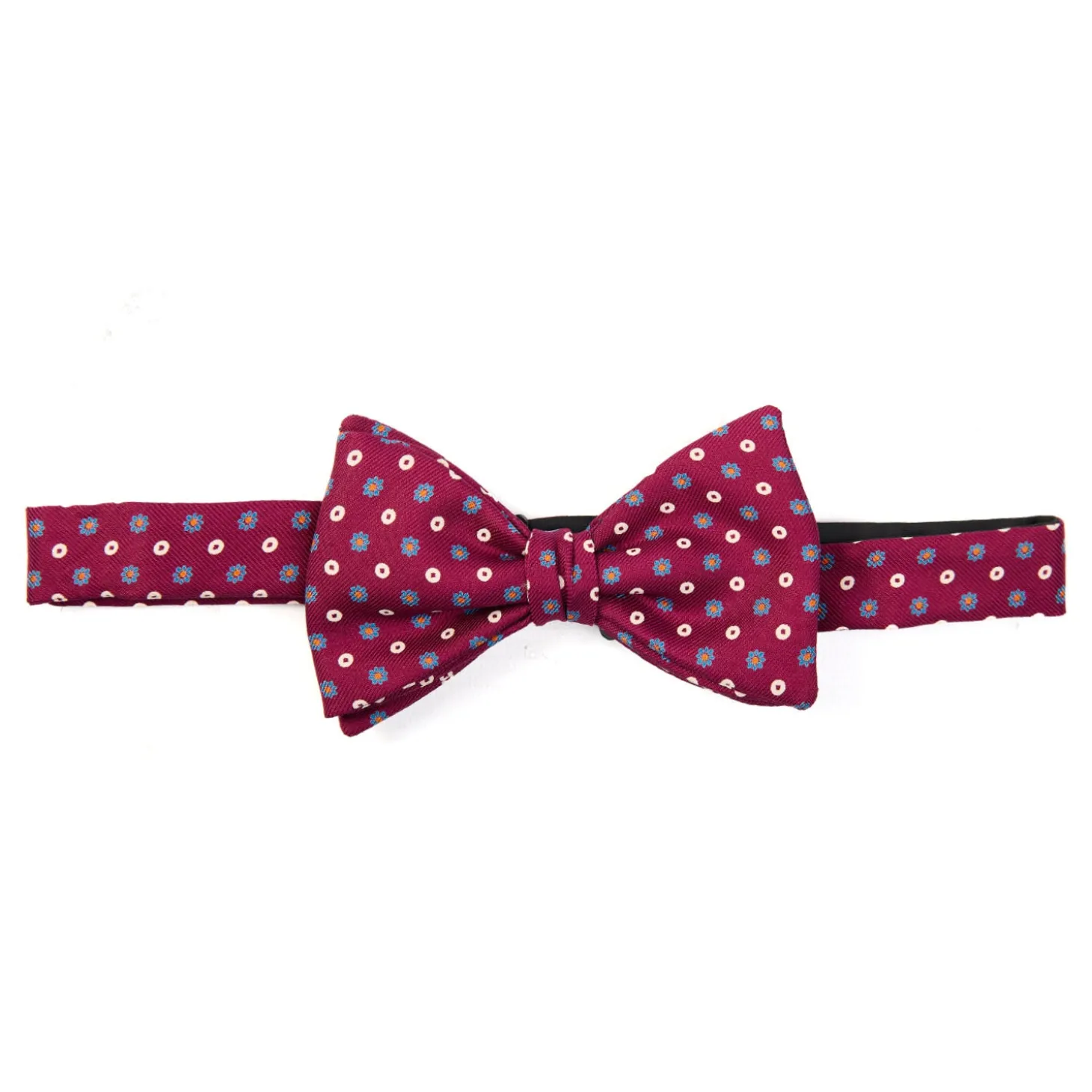 PAPILLON ANNODATO IN SETA BORDEAUX Microfantasia geoemtrica