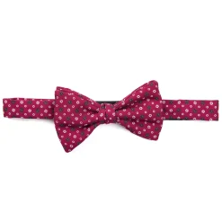 PAPILLON ANNODATO IN SETA BORDEAUX Microfantasia geoemtrica