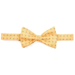 PAPILLON ANNODATO IN SETA GIALLO Microfantasia geometrica