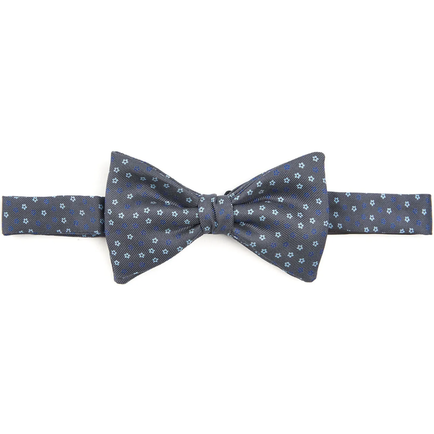 PAPILLON ANNODATO IN SETA GRIGIO SCURO Microfantasia fiore