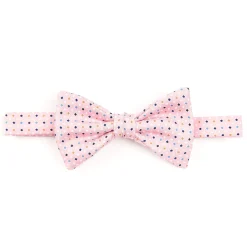 PAPILLON ANNODATO IN SETA ROSA Microfantasia geometrica