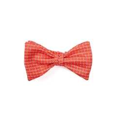 PAPILLON ANNODATO IN SETA ROSSO Microfantasia geometrica