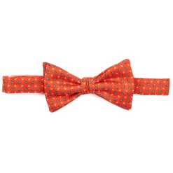 PAPILLON ANNODATO IN SETA ROSSO Microfantasia geometrica