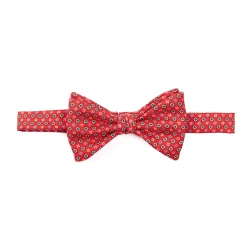 PAPILLON ANNODATO IN SETA ROSSO Microfantasia fiore