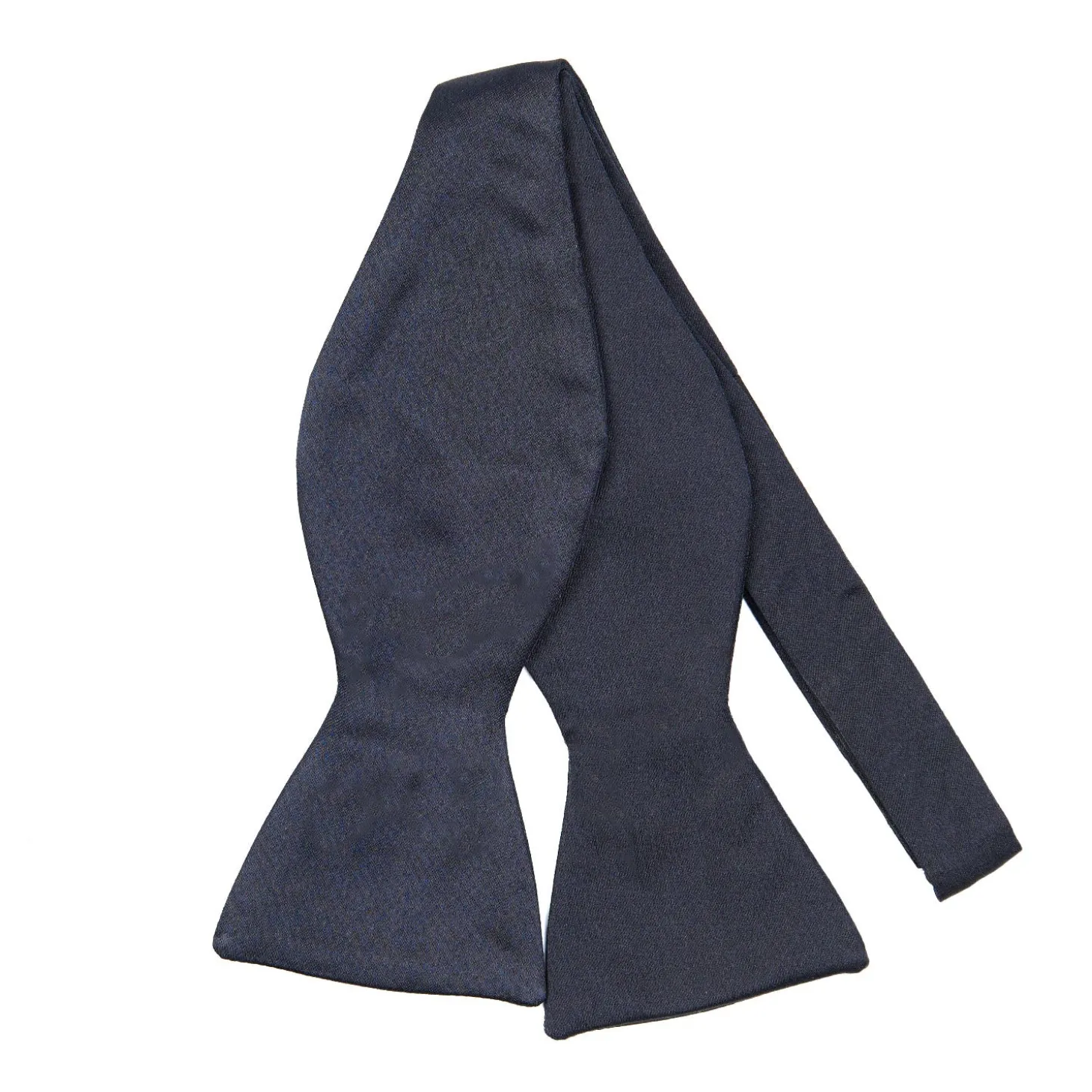 PAPILLON DA ANNODARE IN RASO DI SETA BLU SCURO Tinta unita