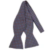 PAPILLON DA ANNODARE IN SETA BLU SCURO Microfantasia fiore
