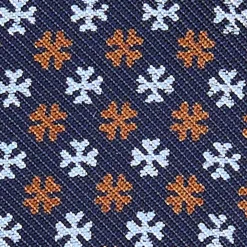 PAPILLON DA ANNODARE IN SETA BLU SCURO Microfantasia fiore