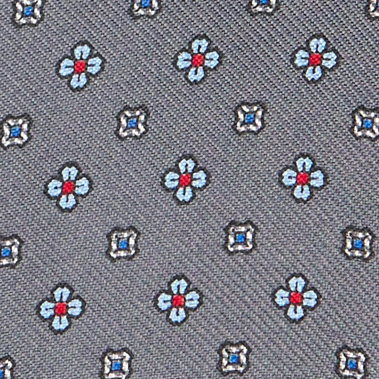 PAPILLON DA ANNODARE IN SETA GRIGIO SCURO Microfantasia fiore