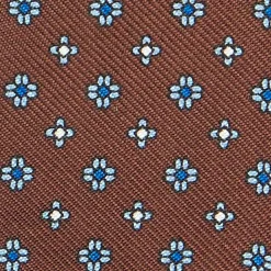 PAPILLON DA ANNODARE IN SETA MARRONE SCURO Microfantasia fiore