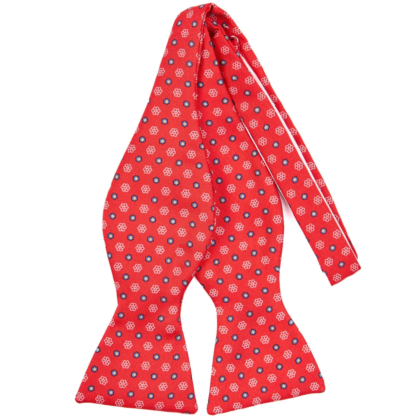 PAPILLON DA ANNODARE IN SETA ROSSO Microfantasia fiore