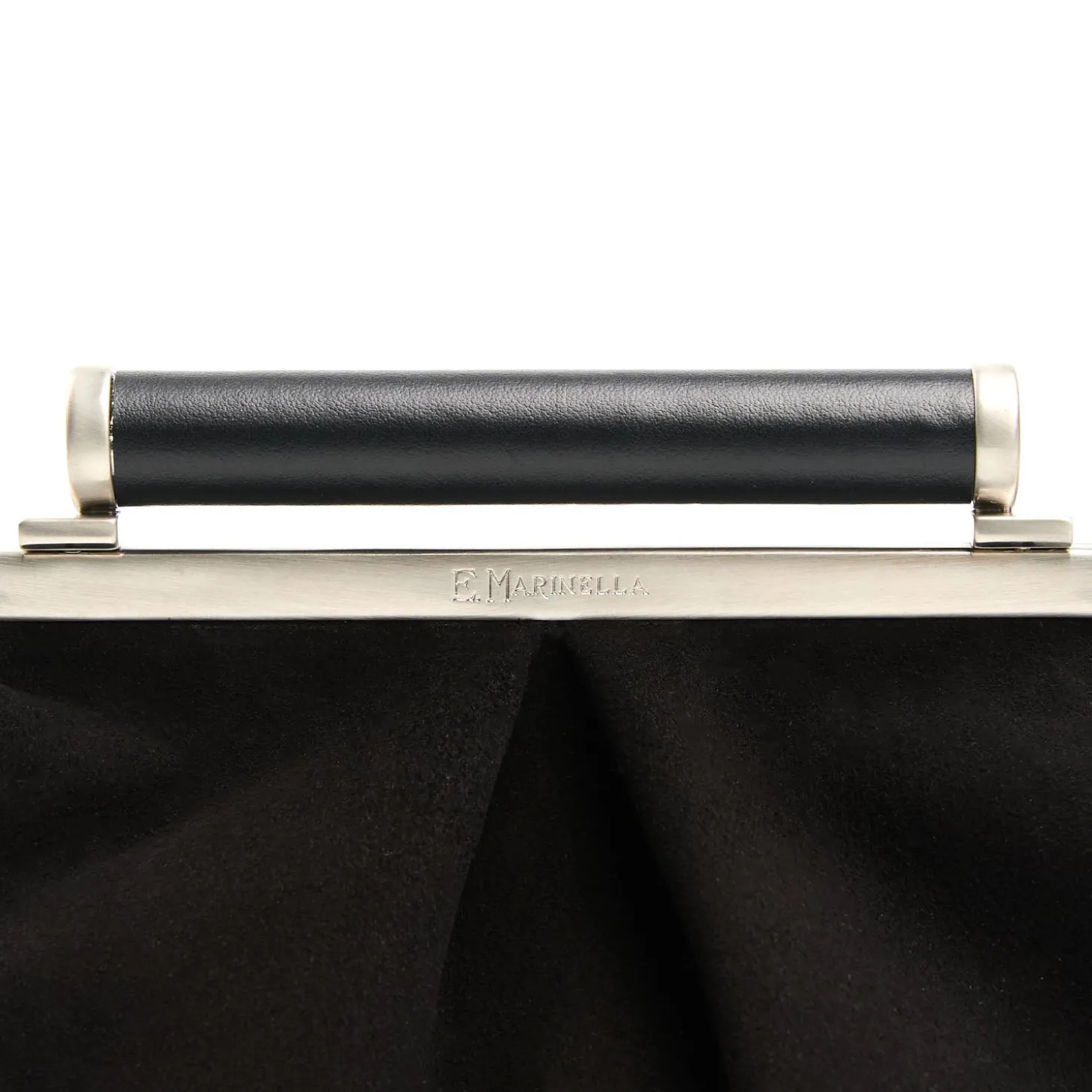 PARTY CLUTCH NERA In camoscio e pelle