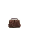 PARTY CLUTCH TESTA MORO In camoscio e pelle