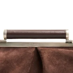 PARTY CLUTCH TESTA MORO In camoscio e pelle