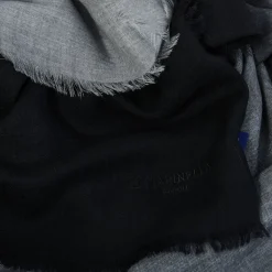 PASHMINA NERA E GRIGIA EFFETTO SFUMATO In cashmere