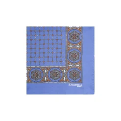 POCHETTE DA TASCHINO IN SETA STAMPATA A MANO POLVERE Microfantasia fiore