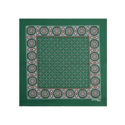 POCHETTE DA TASCHINO IN SETA STAMPATA A MANO VERDE SCURO Microfantasia fiore