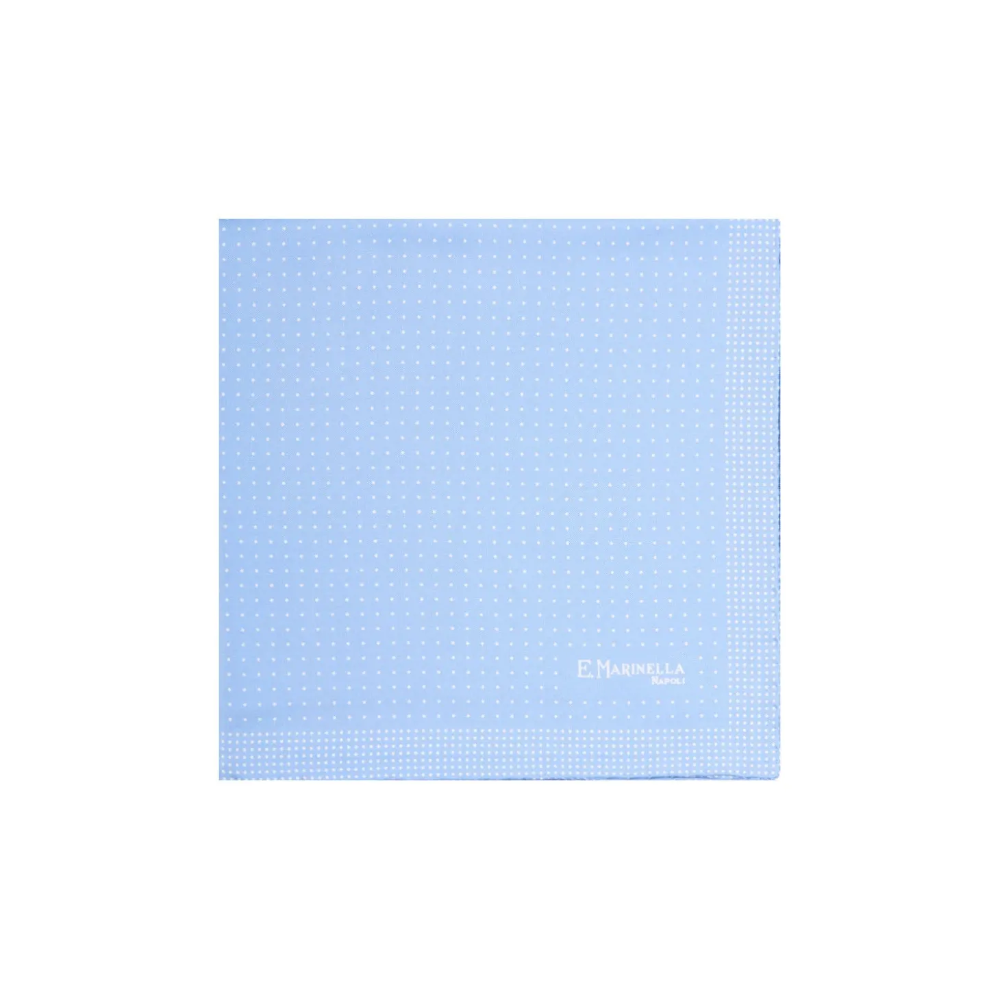 POCHETTE DA TASCHINO IN SETA STAMPATA A MANO AZZURRA Microfantasia fiore