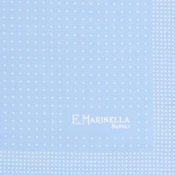 POCHETTE DA TASCHINO IN SETA STAMPATA A MANO AZZURRA Microfantasia fiore