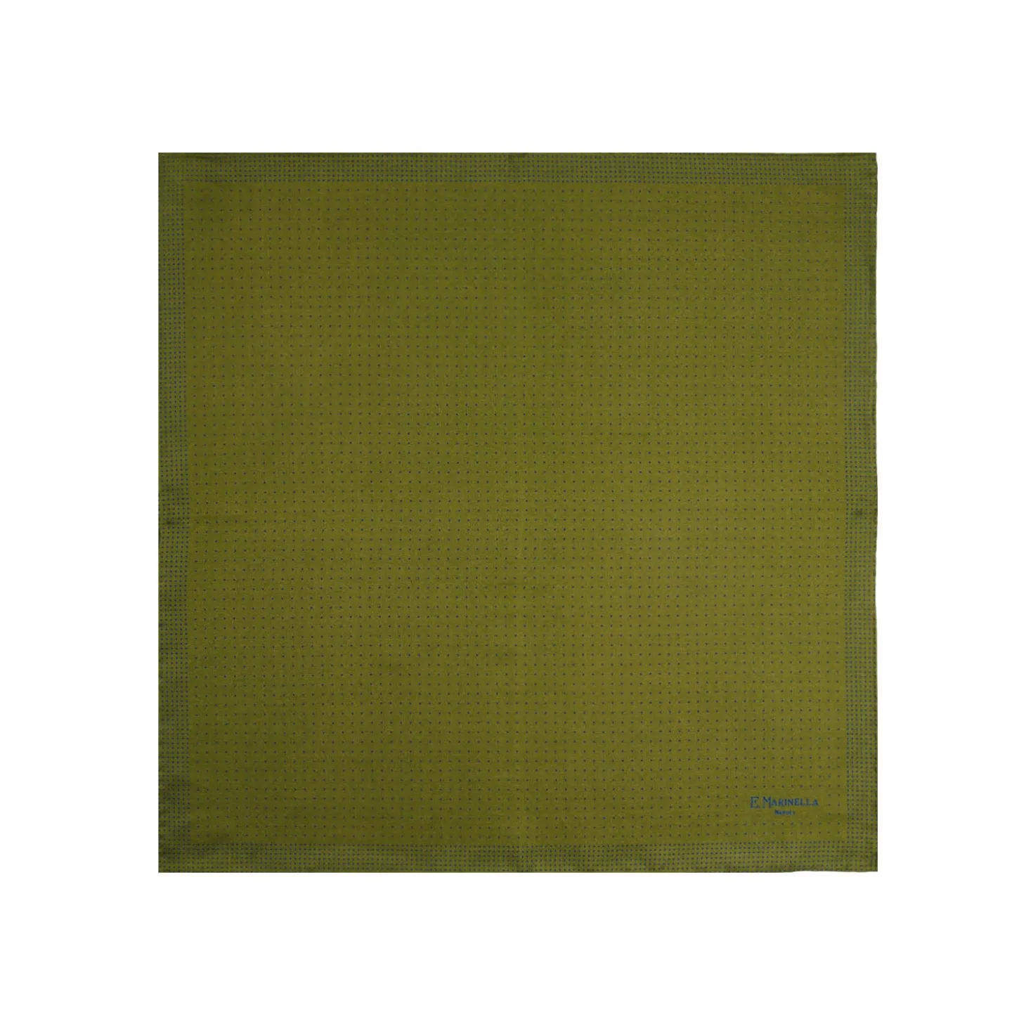 POCHETTE DA TASCHINO IN SETA STAMPATA A MANO VERDE OLIVA Pois