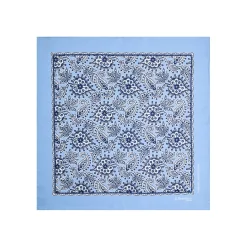 POCHETTE DA TASCHINO IN SETA STAMPATA A MANO AZZURRA Fantasia archivio 1975