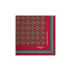 POCHETTE DA TASCHINO IN SETA STAMPATA A MANO BORDEAUX Fantasia archivio 1946