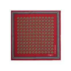POCHETTE DA TASCHINO IN SETA STAMPATA A MANO BORDEAUX Fantasia archivio 1946