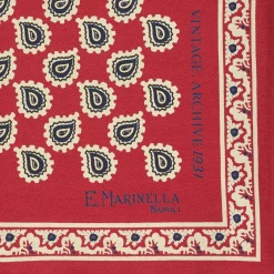 POCHETTE DA TASCHINO IN SETA STAMPATA A MANO BORDEAUX Fantasia archivio 1931