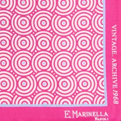 POCHETTE DA TASCHINO IN SETA STAMPATA A MANO FUCSIA Fantasia archivio 1968