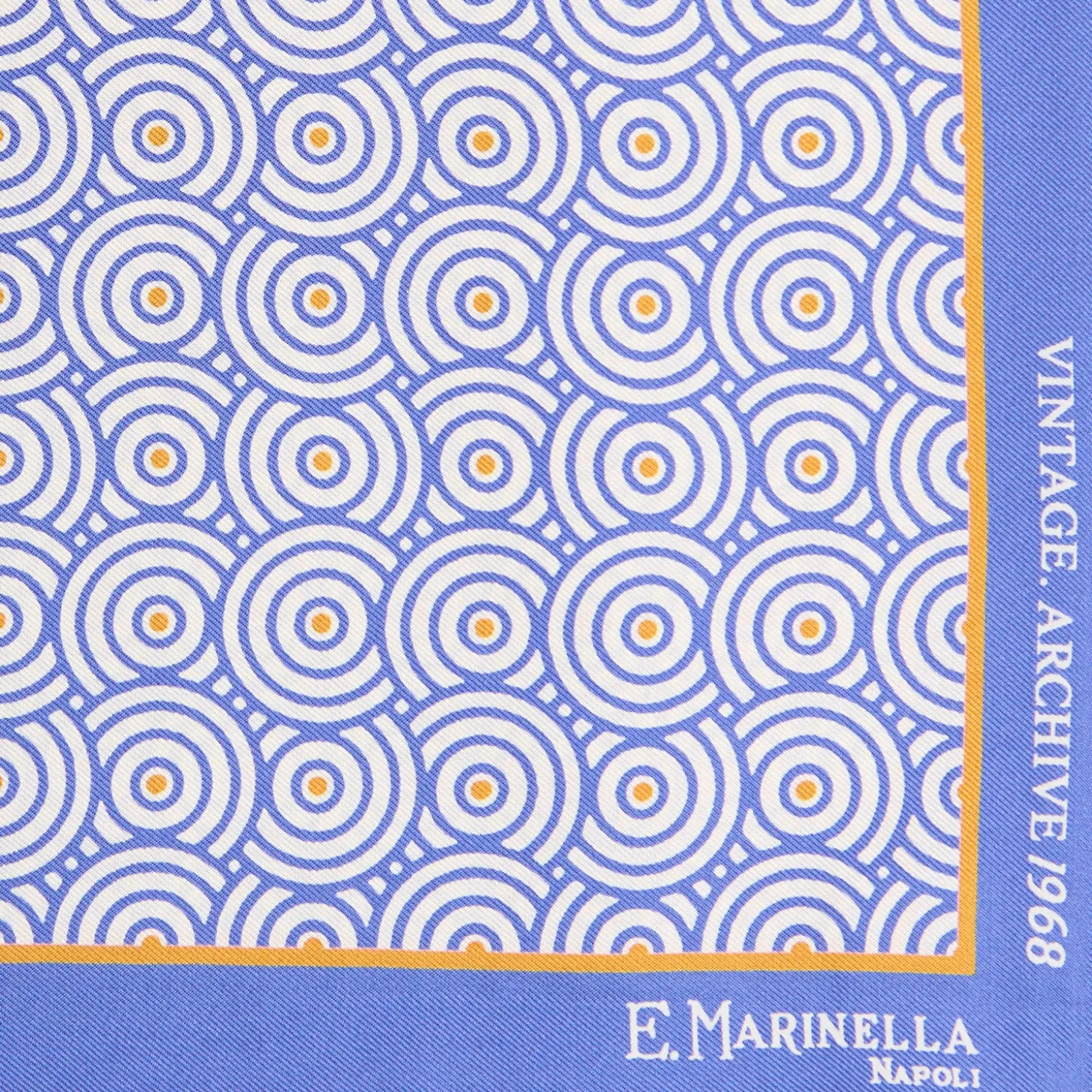 POCHETTE DA TASCHINO IN SETA STAMPATA A MANO POLVERE Fantasia archivio 1968