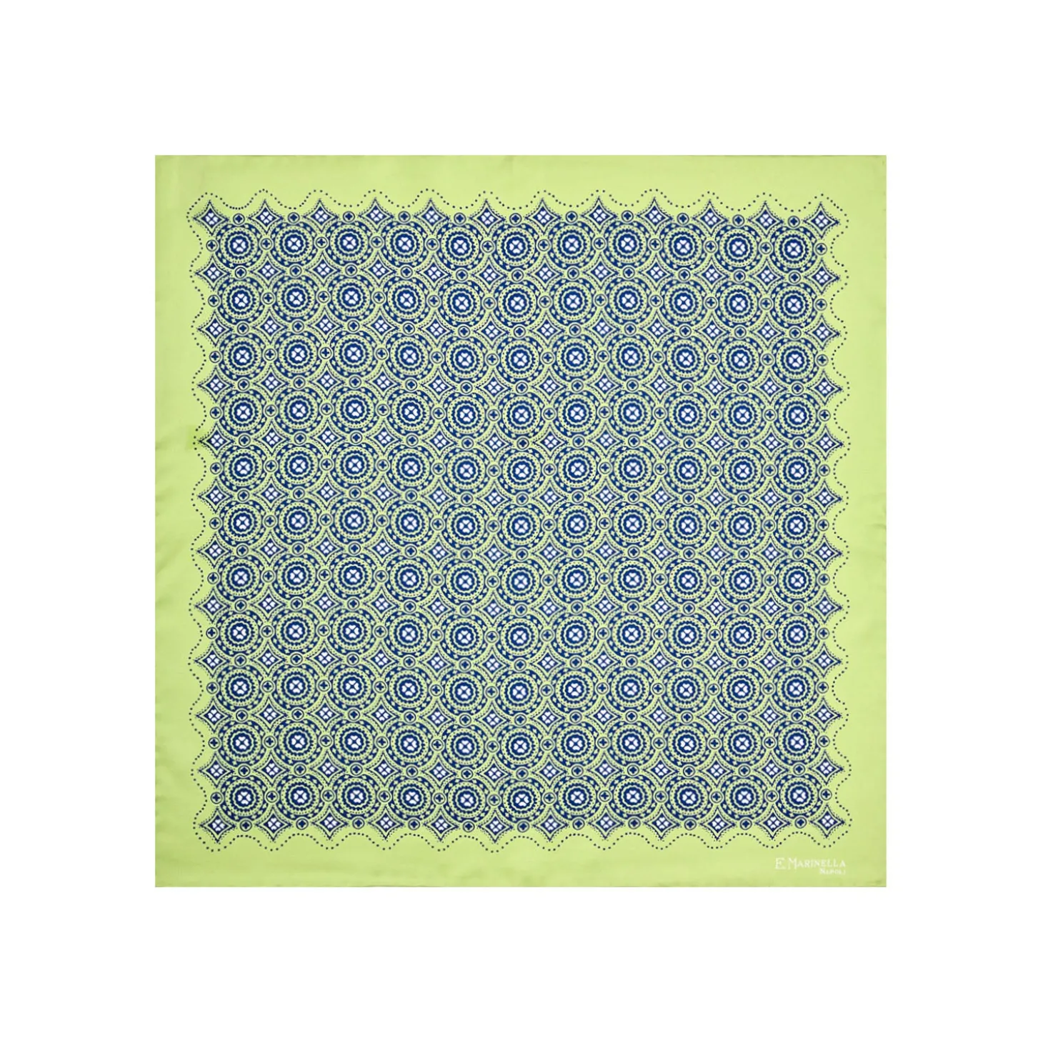 POCHETTE DA TASCHINO IN SETA STAMPATA A MANO VERDE CHIARO Macrofantasia fiore