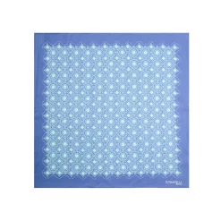POCHETTE DA TASCHINO IN SETA STAMPATA A MANO AZZURRA Macrofantasia fiore