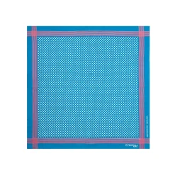 POCHETTE DA TASCHINO IN SETA STAMPATA A MANO BLU SCURO Pois